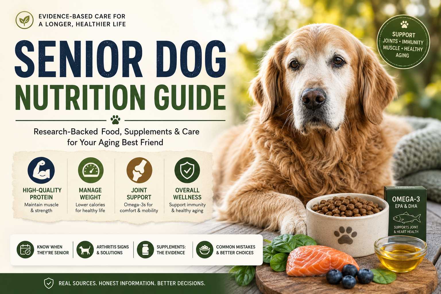 Young golden retriever puppy squatting on green grass outdoors, owner kneeling nearby with a treat