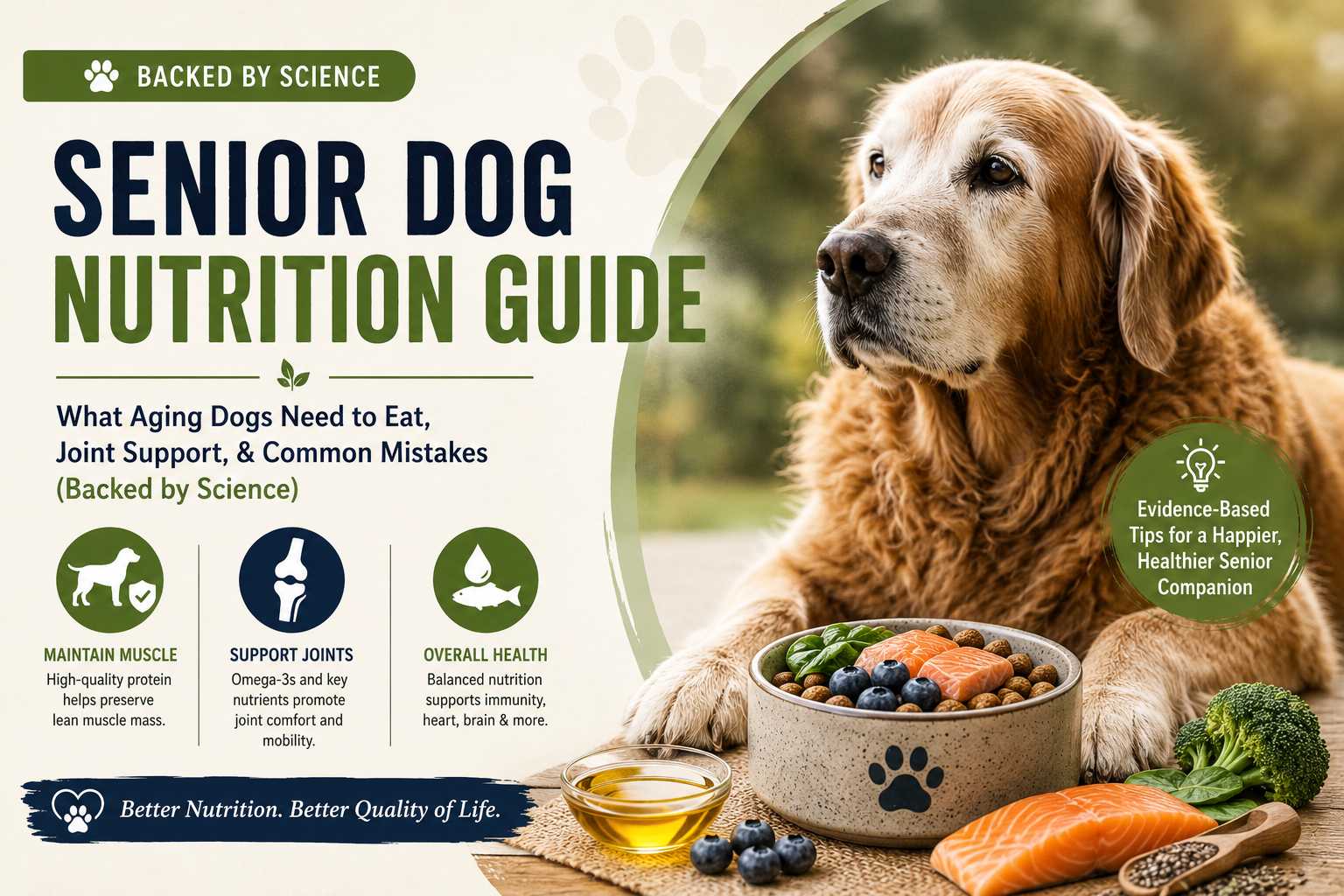 Young golden retriever puppy squatting on green grass outdoors, owner kneeling nearby with a treat