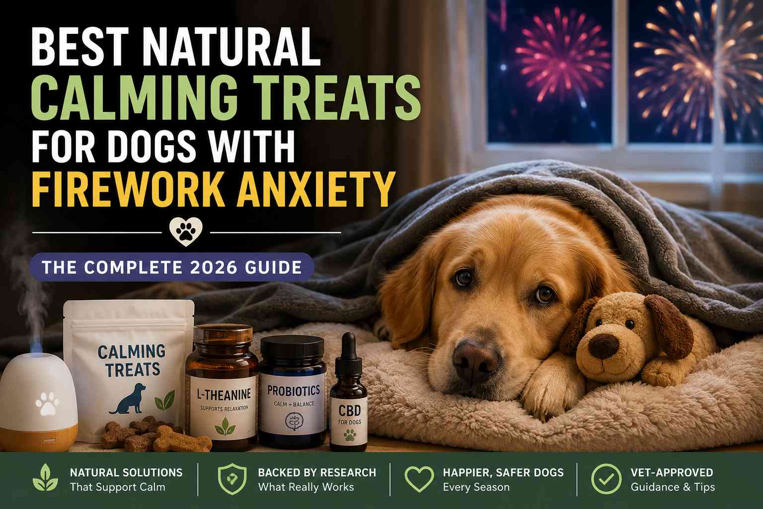 Best Natural Calming Treats for Dog Firework Anxiety 2026 1 Calming Treats for Dog Firework Anxiety